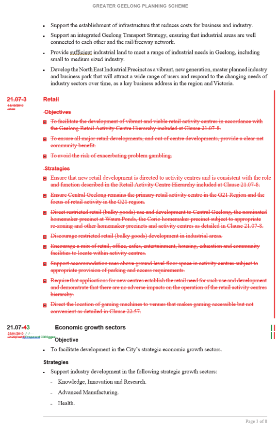 Amendment C393  - Clause 21.07 page 3 of 8