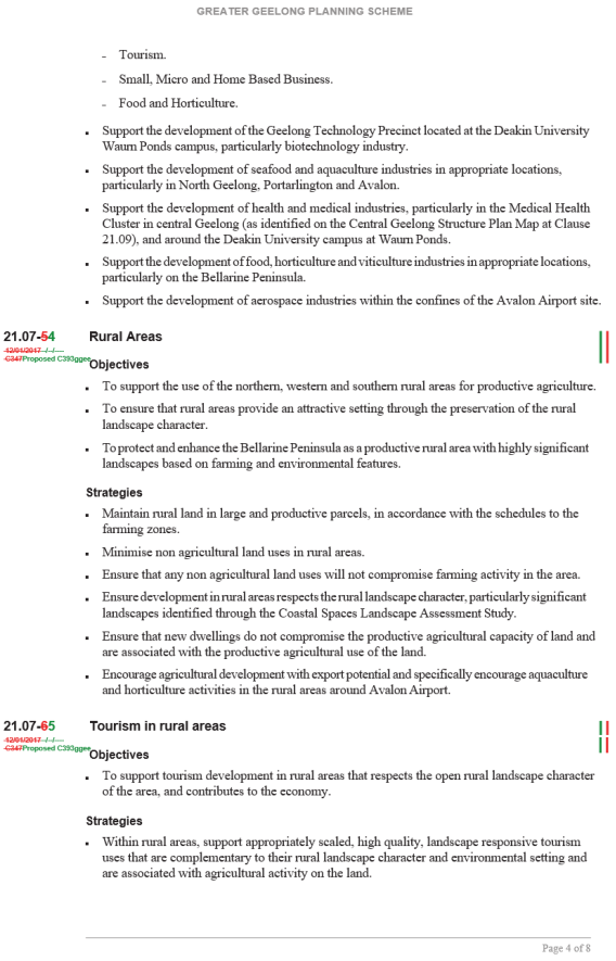 Amendment C393  - Clause 21.07 page 4 of 8