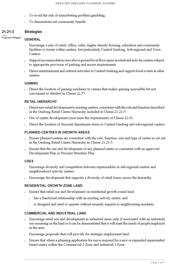 Amendment C393  - Clause 21.21 page 2 of 7