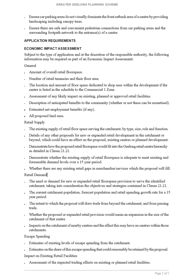 Amendment C393  - Clause 22.03 page 2 of 3 changes