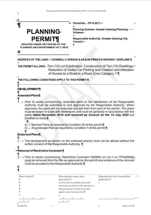 Planning Permit PP-6-2017 - page 1 of 12 pages