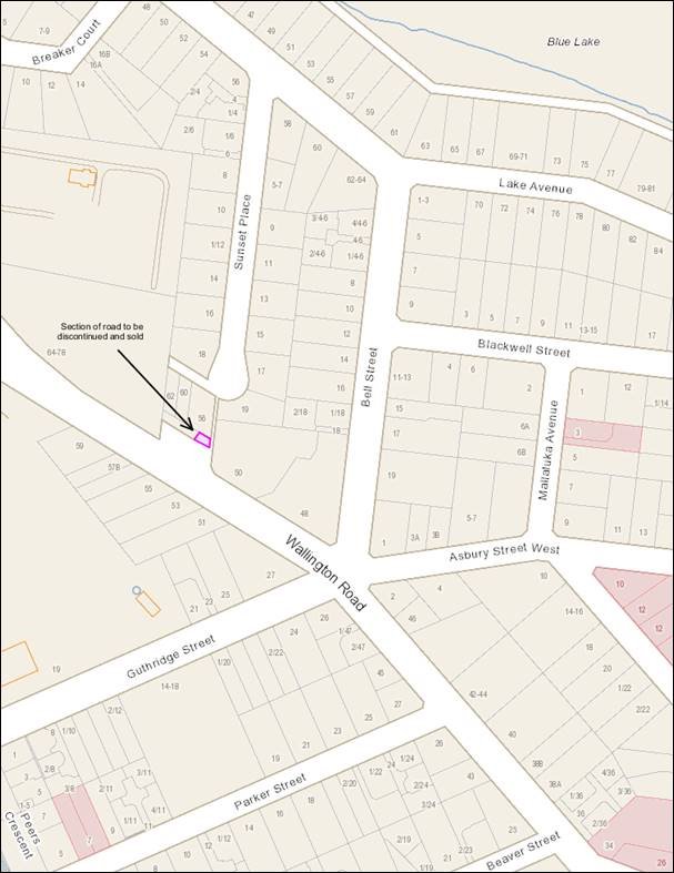 Section of road to be discontinued and sold