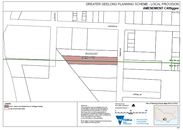 Part of Planning Scheme Map 54HO and 67HO