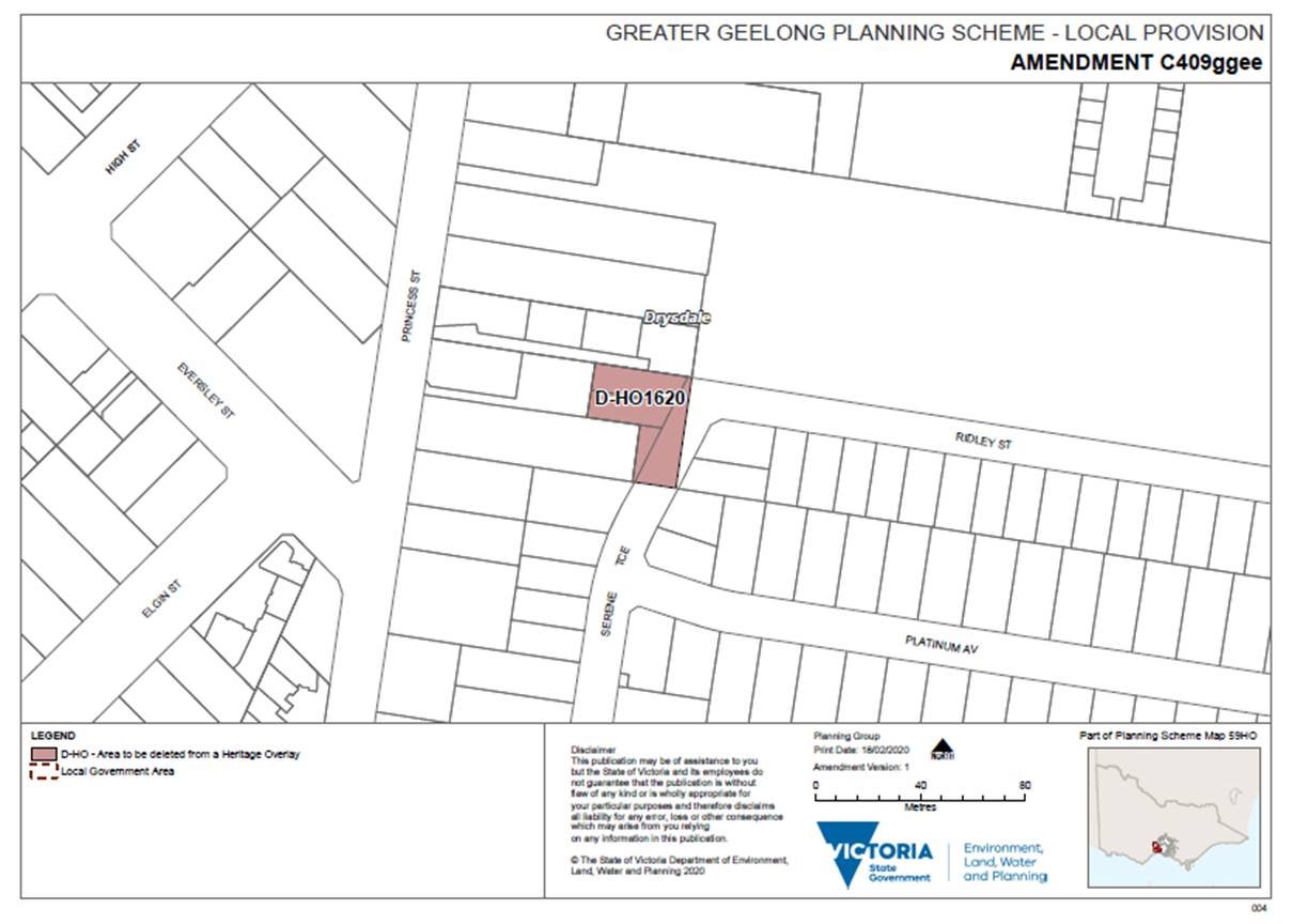 Part of Planning Scheme Map 59HO